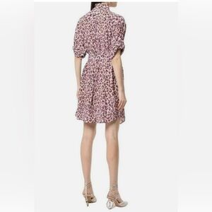 Zimmermann Pink Leopard-Print Short-Sleeve Silk Mini Dress